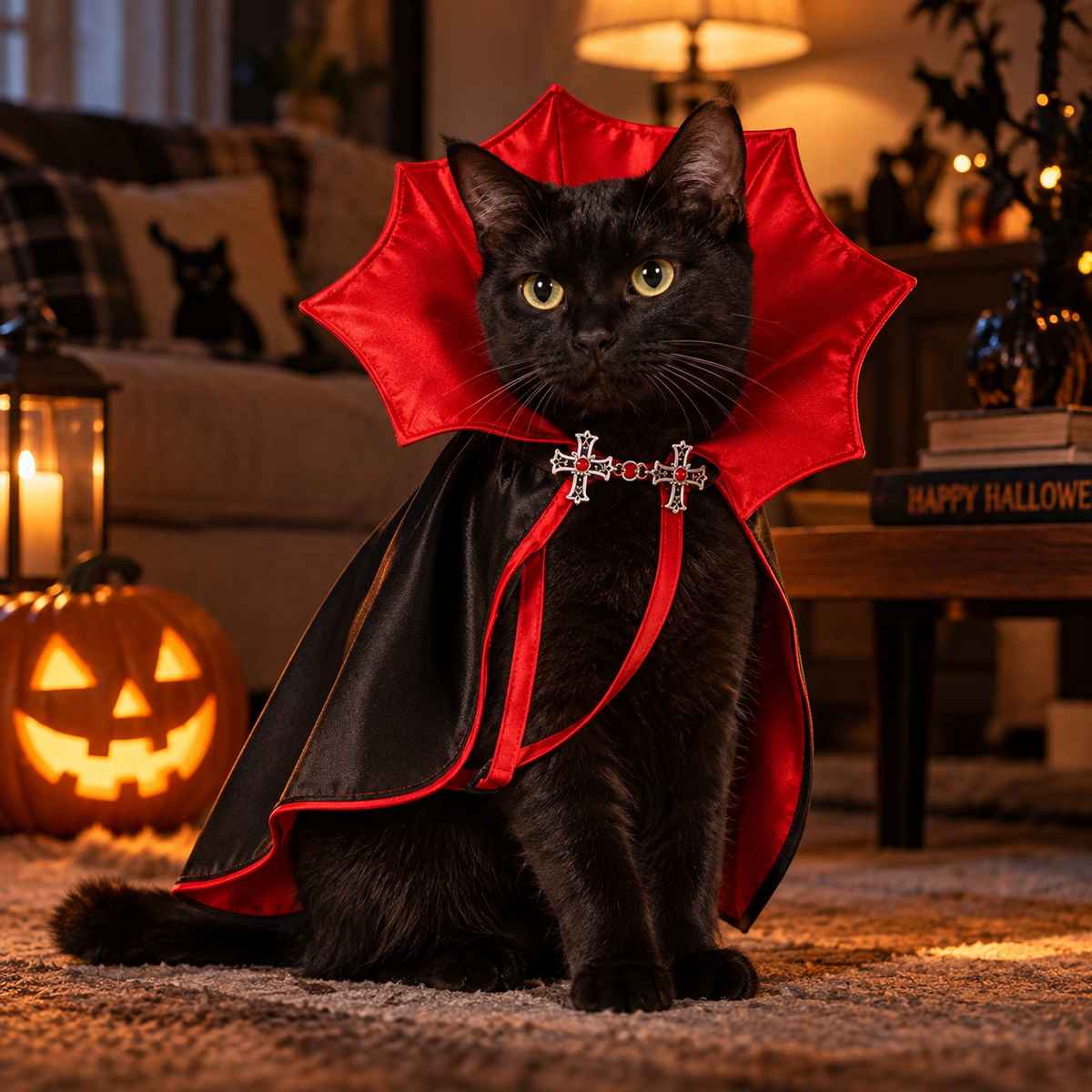 Disfraz de vampiro para gato, ligero y cómodo