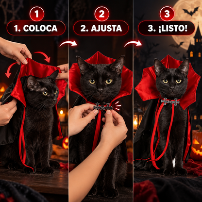 Disfraz de vampiro para gato, ligero y cómodo