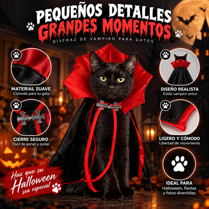 Disfraz de vampiro para gato, ligero y cómodo