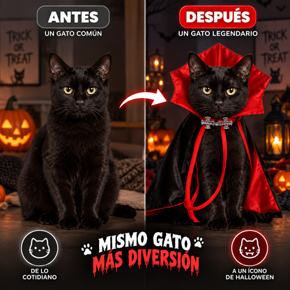 Disfraz de vampiro para gato, ligero y cómodo